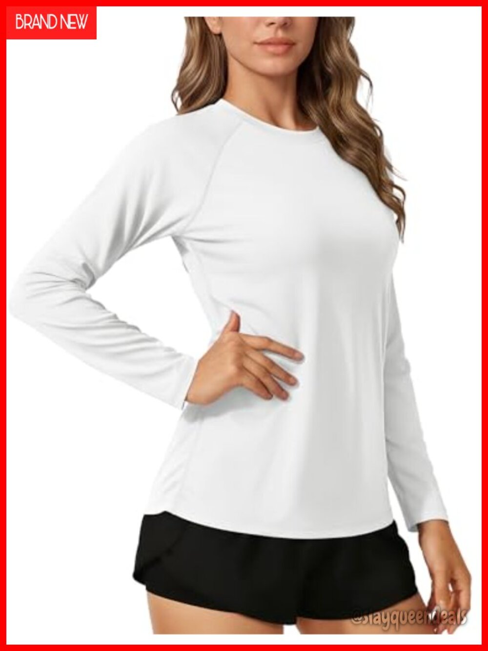 Women's UPF 50+ Long Sleeve Quick Dry Sun Shirt Rash Guard Swim Top